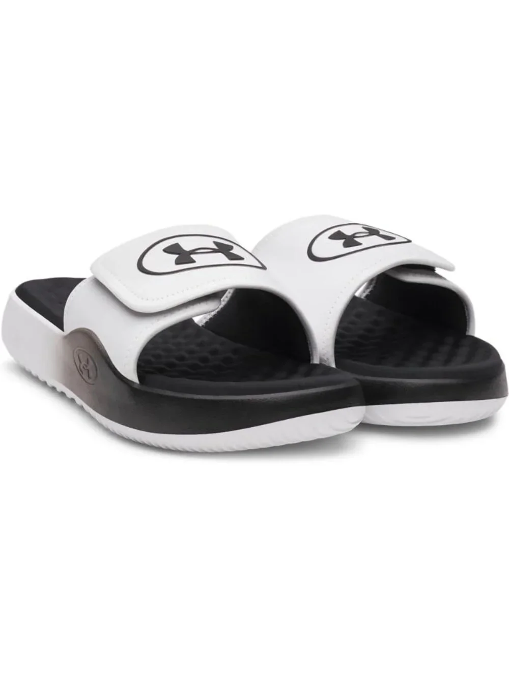 Men's White Black Ignite Pro Slide Comfort Soft Rubber Slip On Flat Sandal Shoes